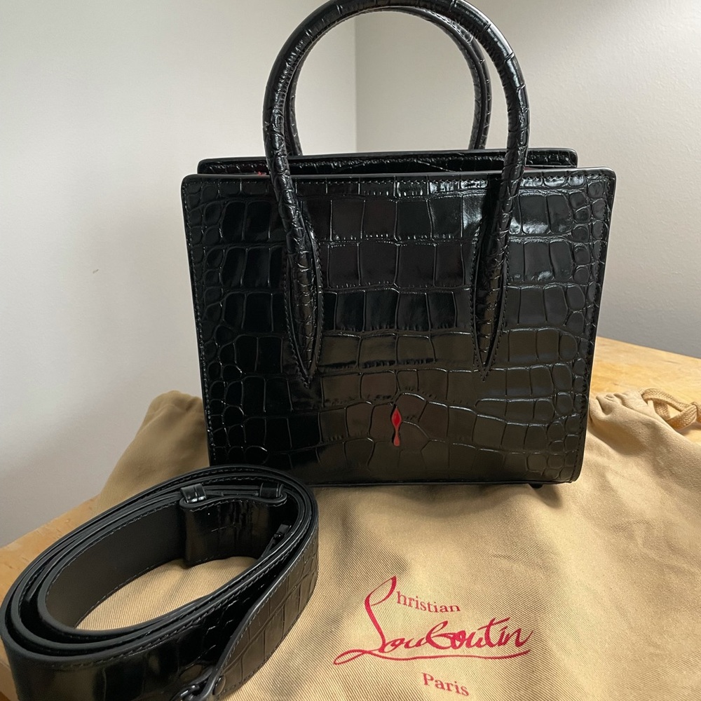 CHRISTIAN LOUBOUTIN Paloma Mini Mock Croc-Leather Tote Bag